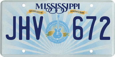 MS license plate JHV672