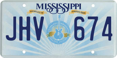 MS license plate JHV674