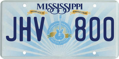 MS license plate JHV800