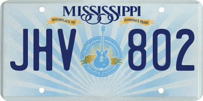 MS license plate JHV802