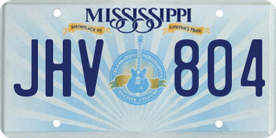 MS license plate JHV804