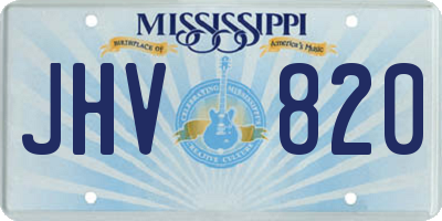 MS license plate JHV820