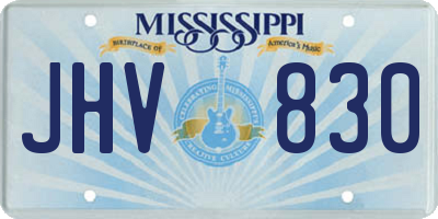 MS license plate JHV830