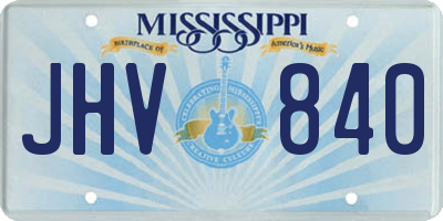 MS license plate JHV840