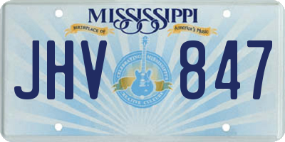 MS license plate JHV847