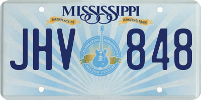 MS license plate JHV848