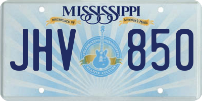 MS license plate JHV850