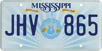 MS license plate JHV865