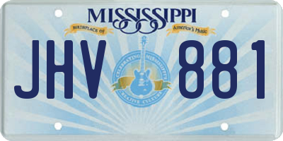 MS license plate JHV881