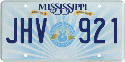MS license plate JHV921