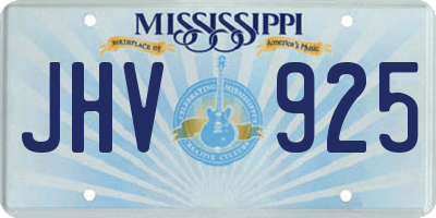MS license plate JHV925
