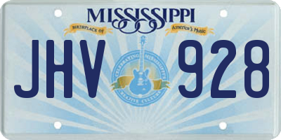MS license plate JHV928