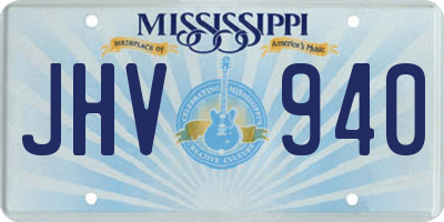 MS license plate JHV940