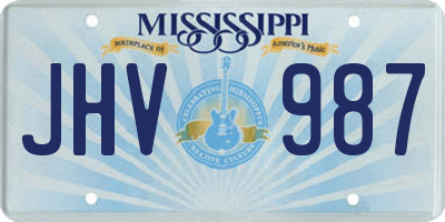MS license plate JHV987