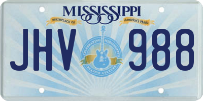 MS license plate JHV988