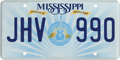 MS license plate JHV990