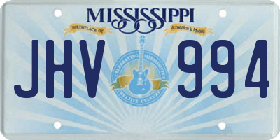 MS license plate JHV994