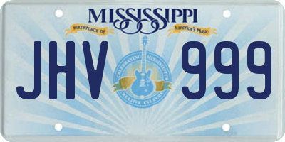 MS license plate JHV999