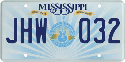 MS license plate JHW032