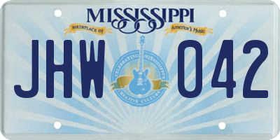 MS license plate JHW042