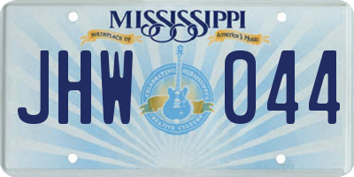 MS license plate JHW044