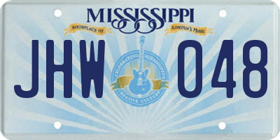 MS license plate JHW048