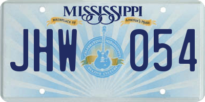 MS license plate JHW054
