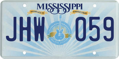 MS license plate JHW059