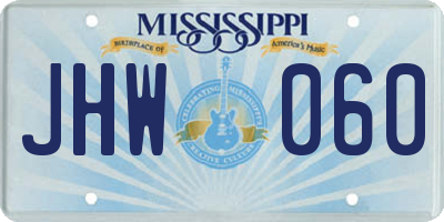 MS license plate JHW060