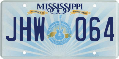 MS license plate JHW064