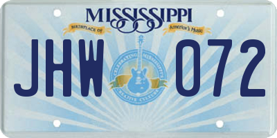 MS license plate JHW072