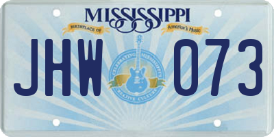 MS license plate JHW073