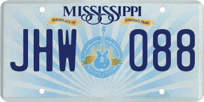 MS license plate JHW088