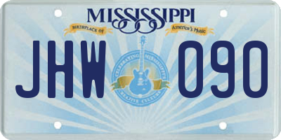 MS license plate JHW090