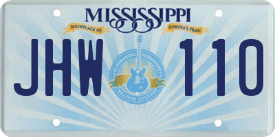MS license plate JHW110