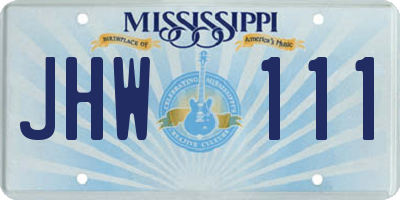 MS license plate JHW111