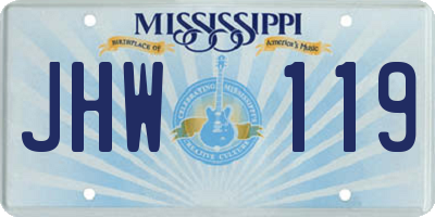 MS license plate JHW119
