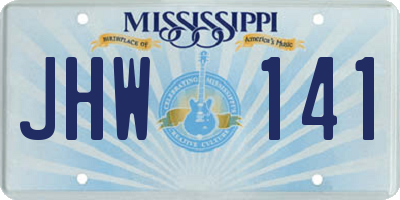 MS license plate JHW141