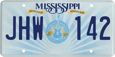 MS license plate JHW142