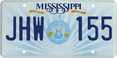 MS license plate JHW155