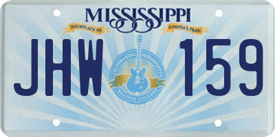 MS license plate JHW159