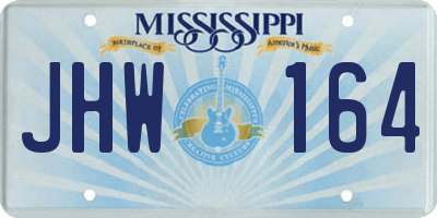 MS license plate JHW164
