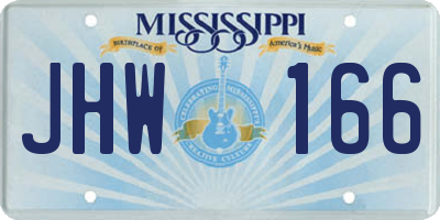 MS license plate JHW166
