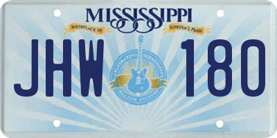 MS license plate JHW180