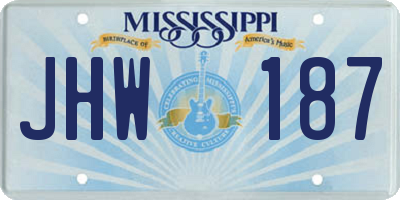 MS license plate JHW187