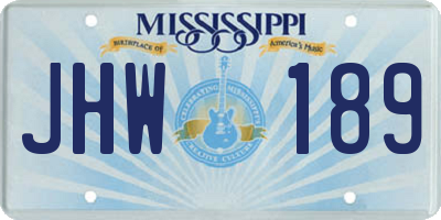 MS license plate JHW189