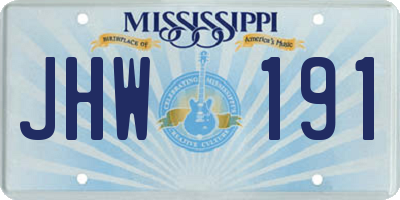 MS license plate JHW191