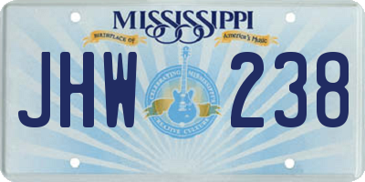 MS license plate JHW238