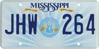MS license plate JHW264