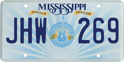 MS license plate JHW269